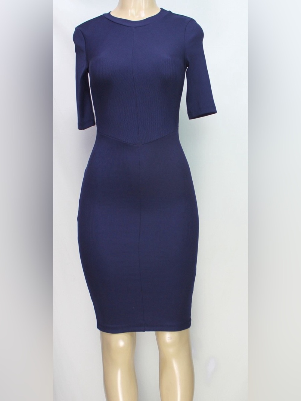 H&M Navy Midi Bodycon Dress